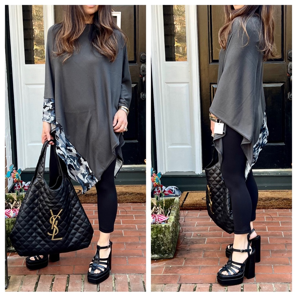 19 Boho Chic Stylish Camo Trim Poncho